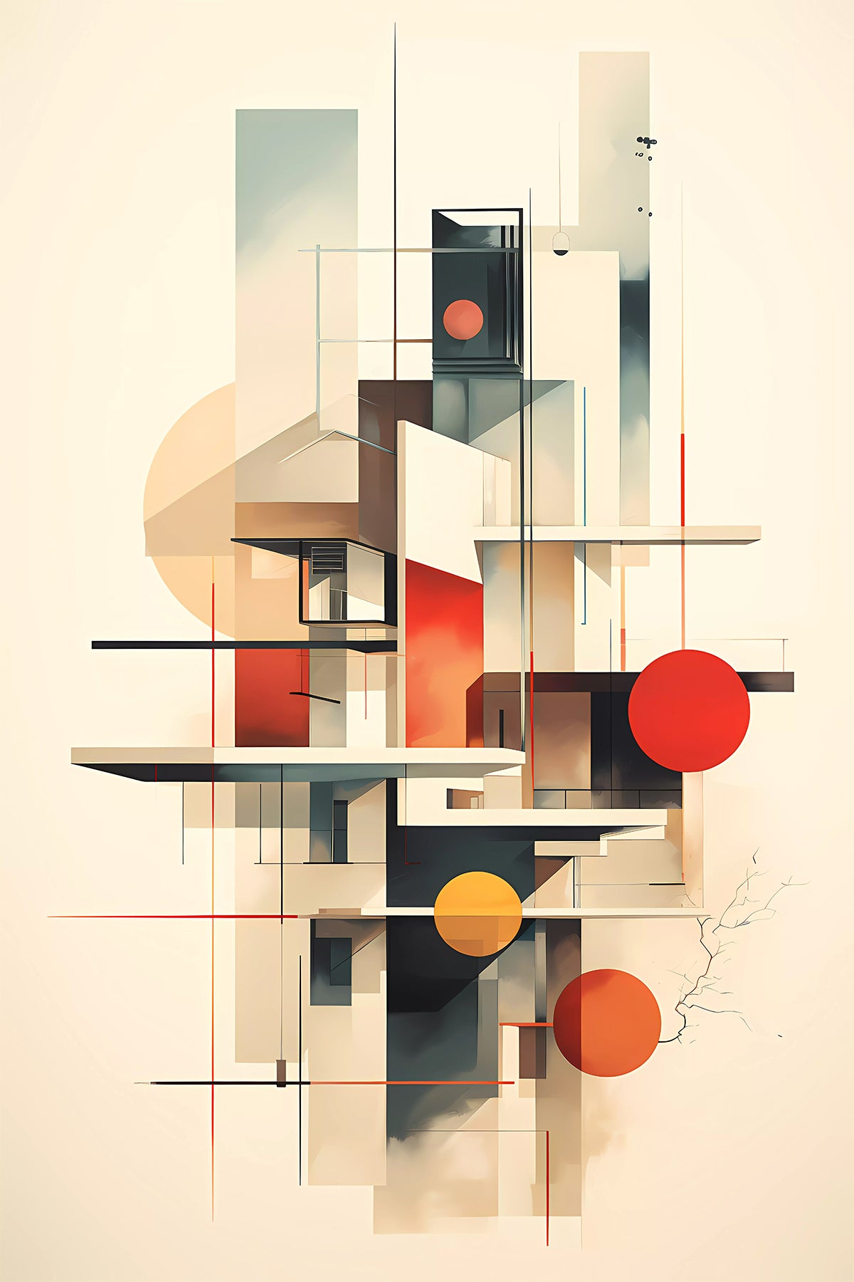 Bauhaus Geometric Abstract Architecture – Modernist Composition