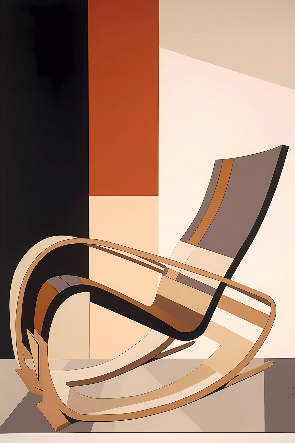 Alvar Aalto Rocking Chair Art Print – Scandinavian Modernist Poster