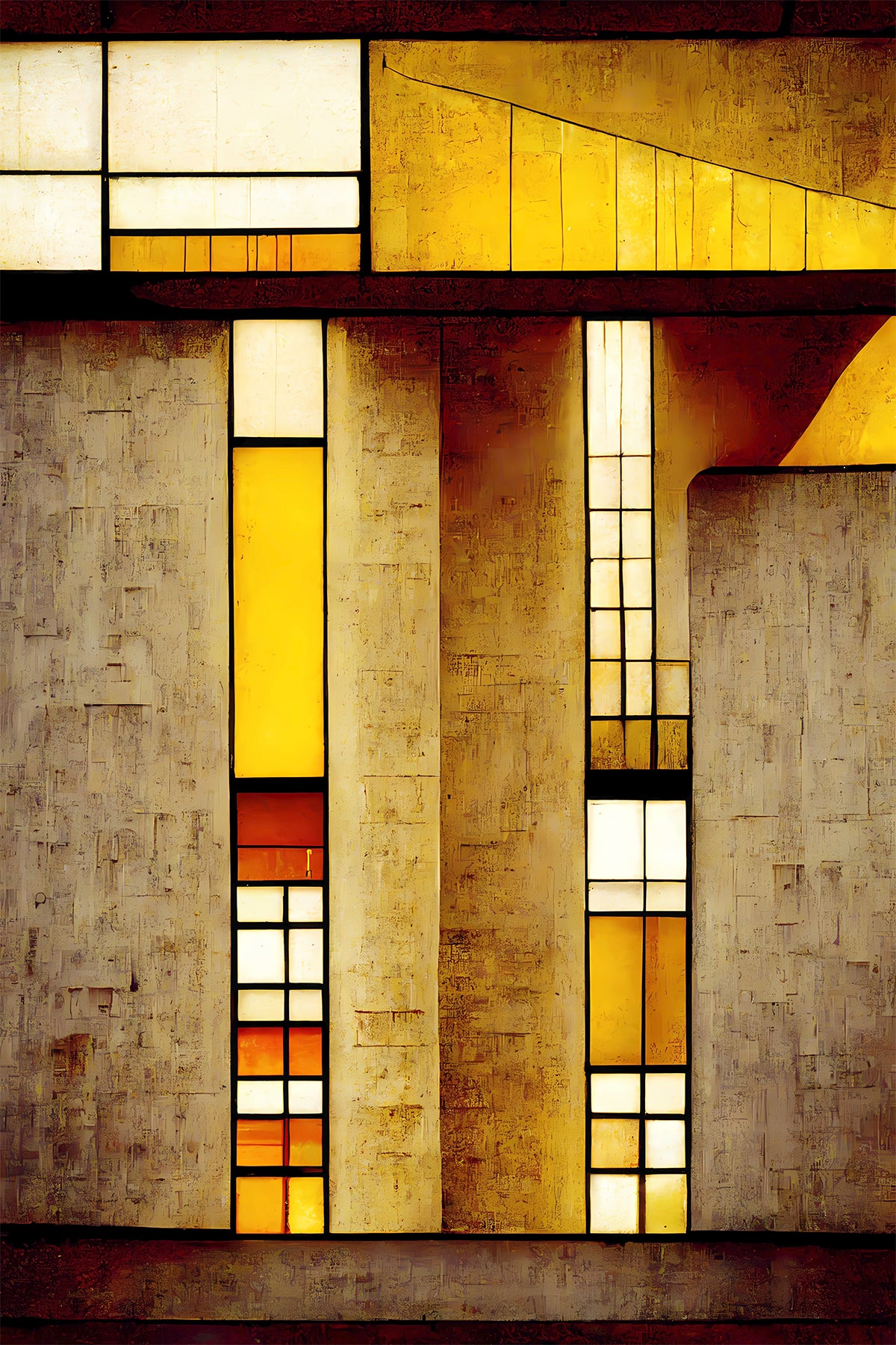 Alvar Aalto Abstract Architecture Print – Golden Light Wall Art
