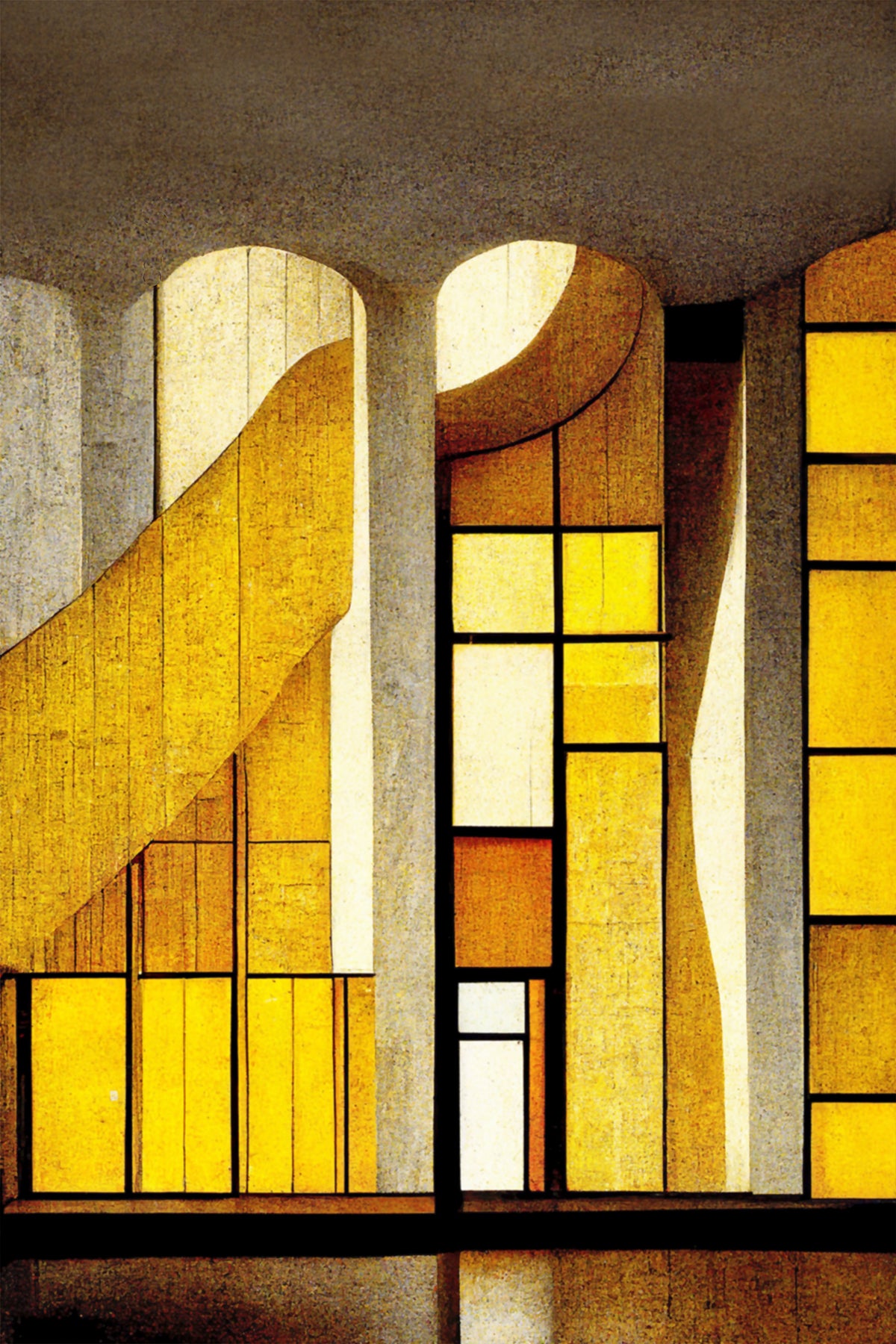 Alvar Aalto Inspired Architecture Print – Modernist Curved Wall Art