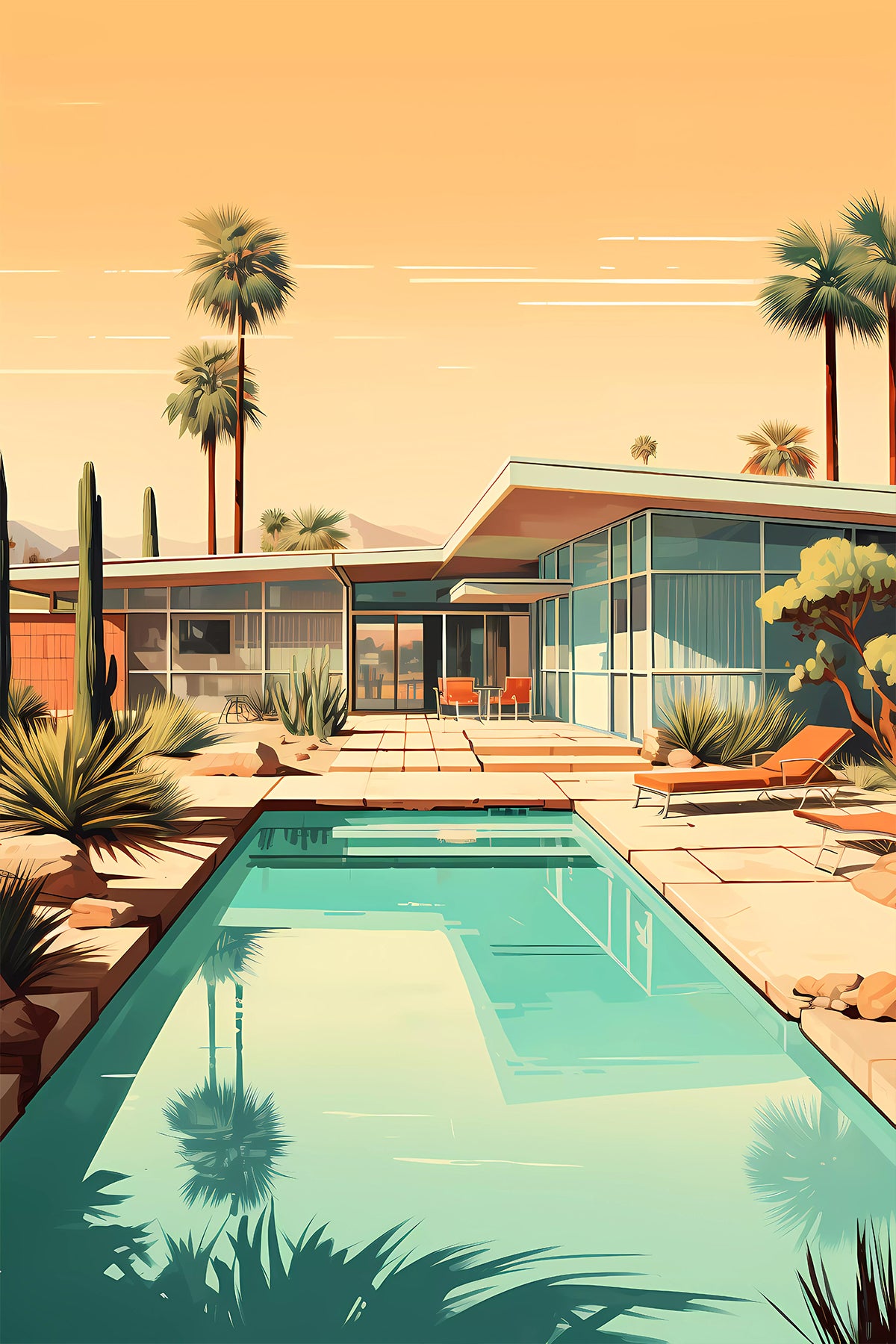 Palm Springs Mid-Century Modern Case Study House – Desert Poolside