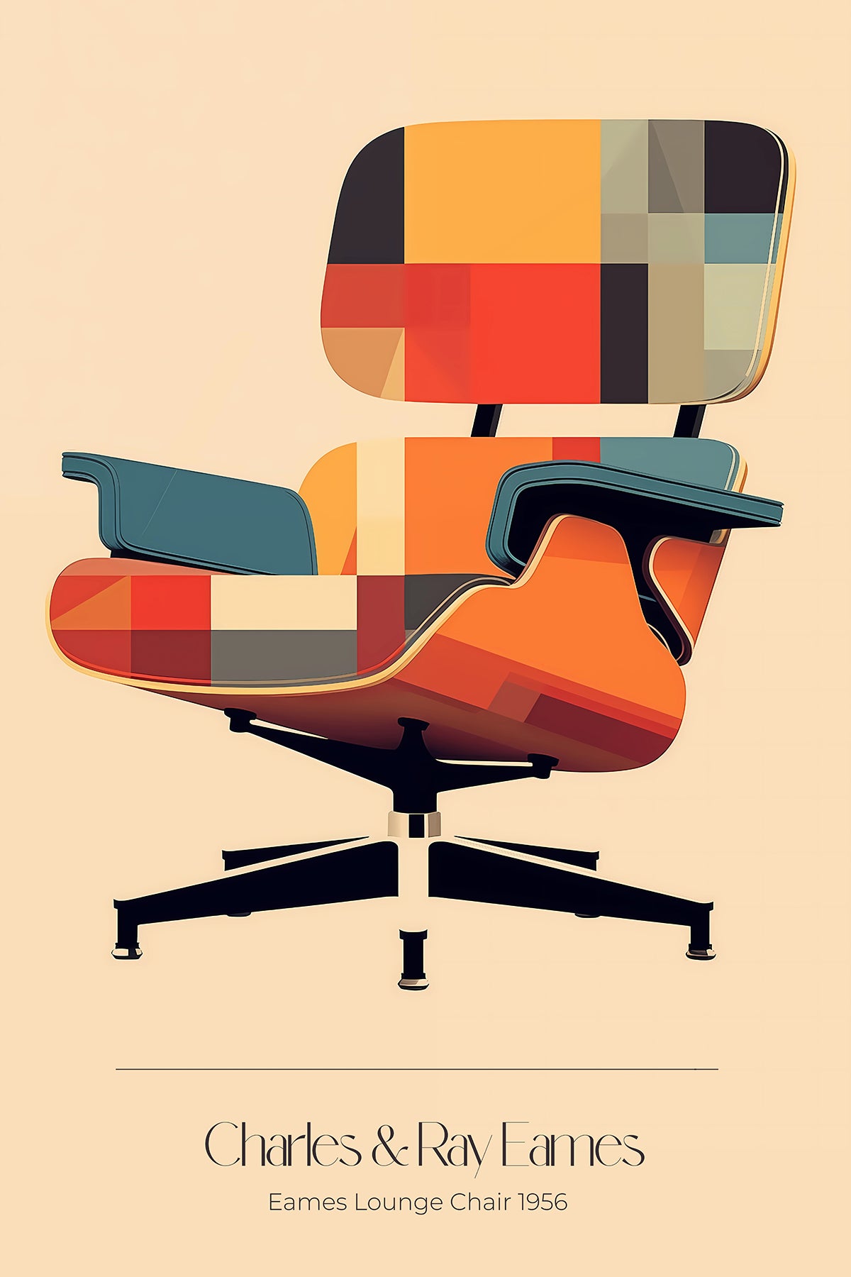 Charles & Ray Eames Lounge Chair Poster – Mid-Century Modern