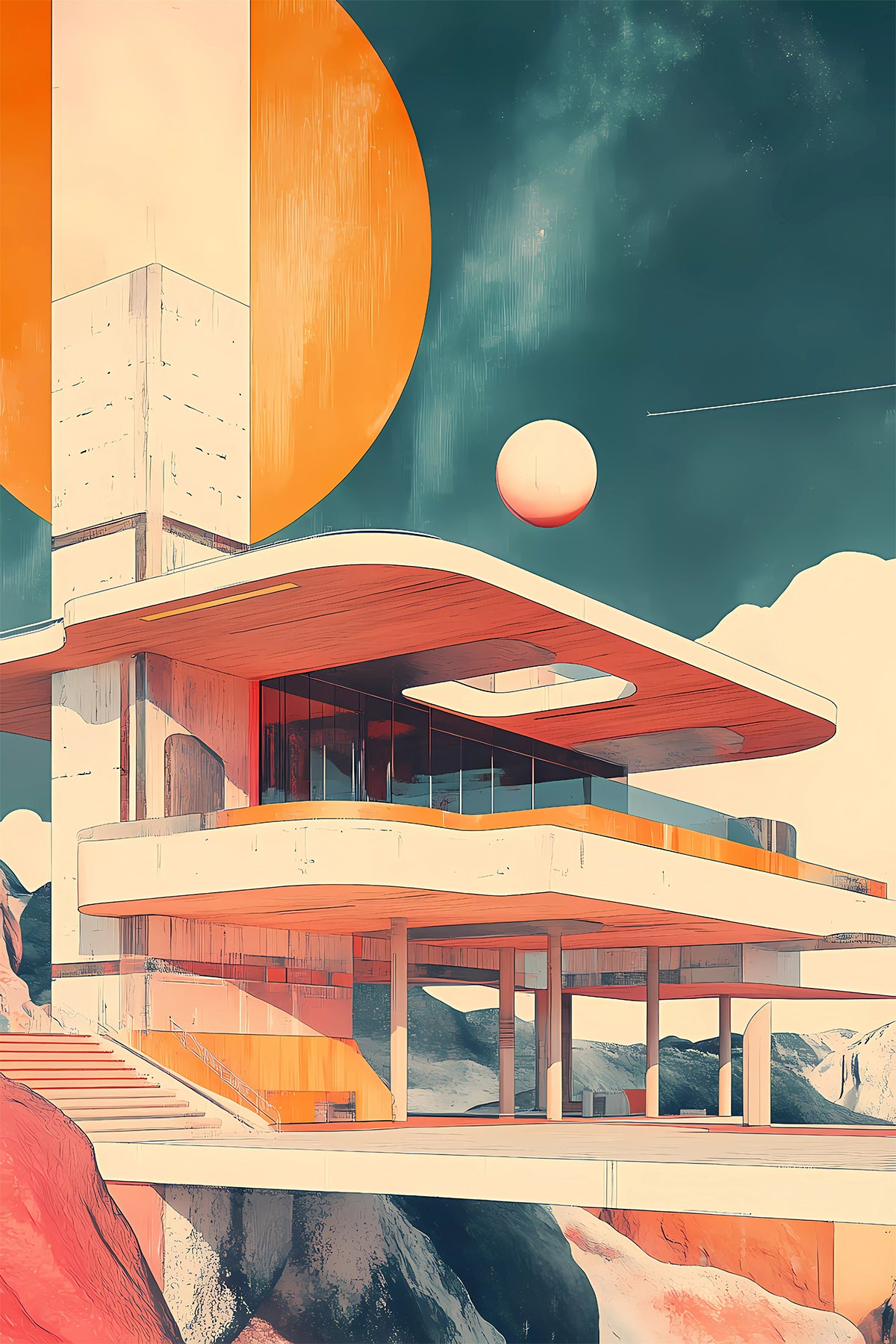 Geometric Mid-Century Futurism