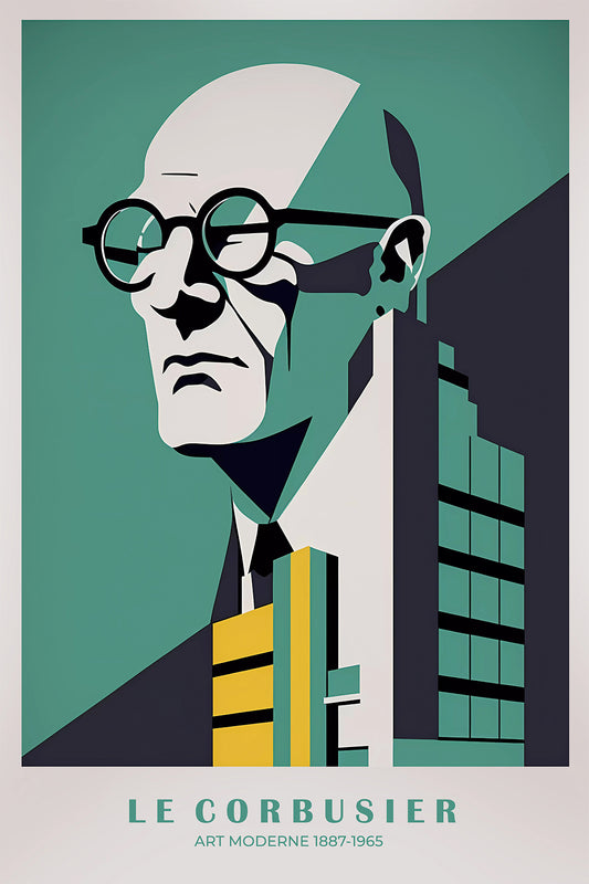 Le Corbusier Portrait - Modernist Portrait Poster