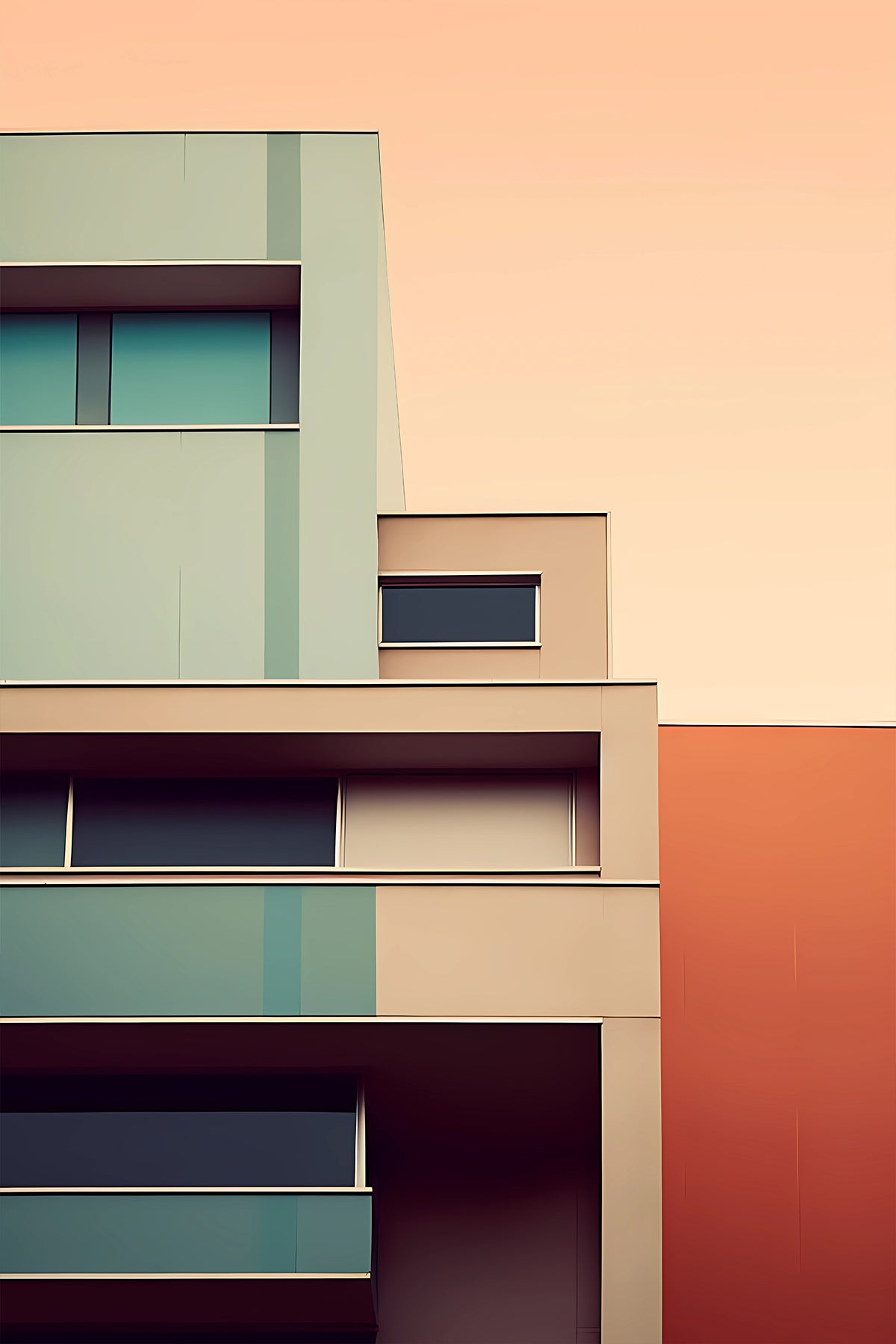 Soft Geometry – Modern Minimalist Architecture in Warm Tones