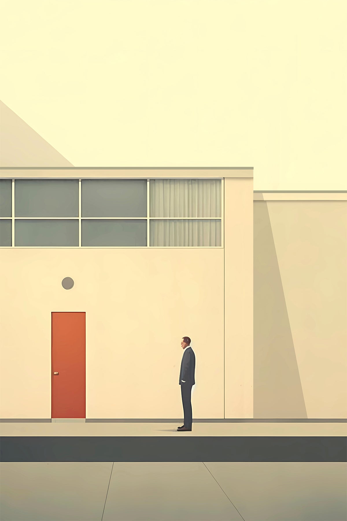 Minimalist Silence – Modern Facade and Solitude