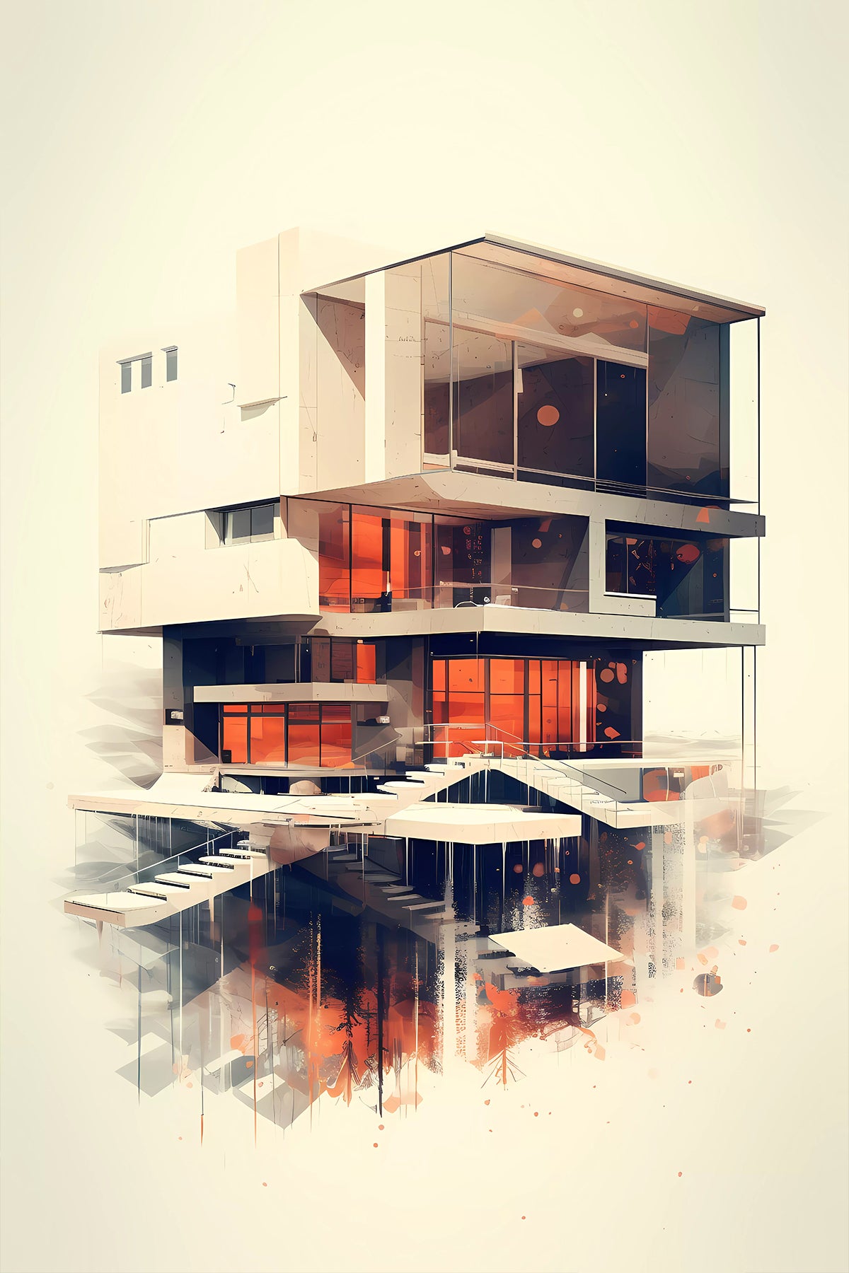Modernist Abstract Architecture Illustration