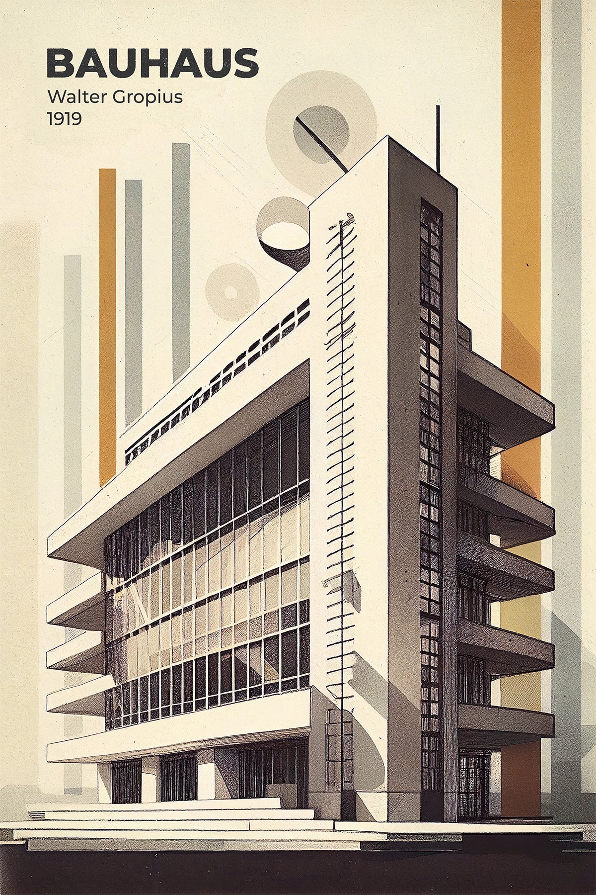 Bauhaus Walter Gropius 1919 Architecture Poster