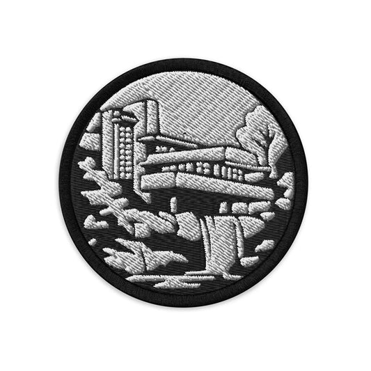 Fallingwater House - minimalist embroidered patch