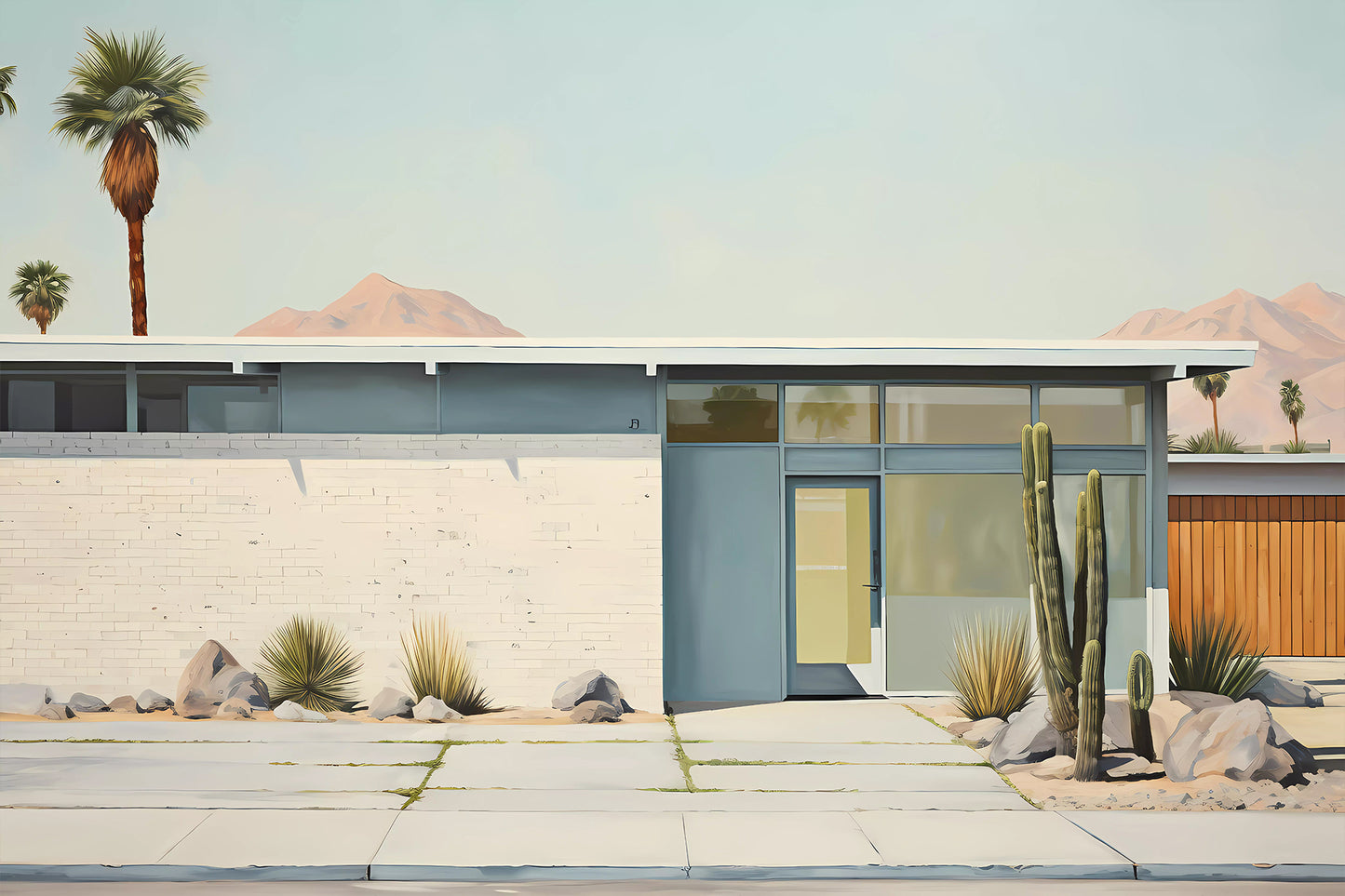 Palm Springs Mid Century Modern Facade Print, Desert House