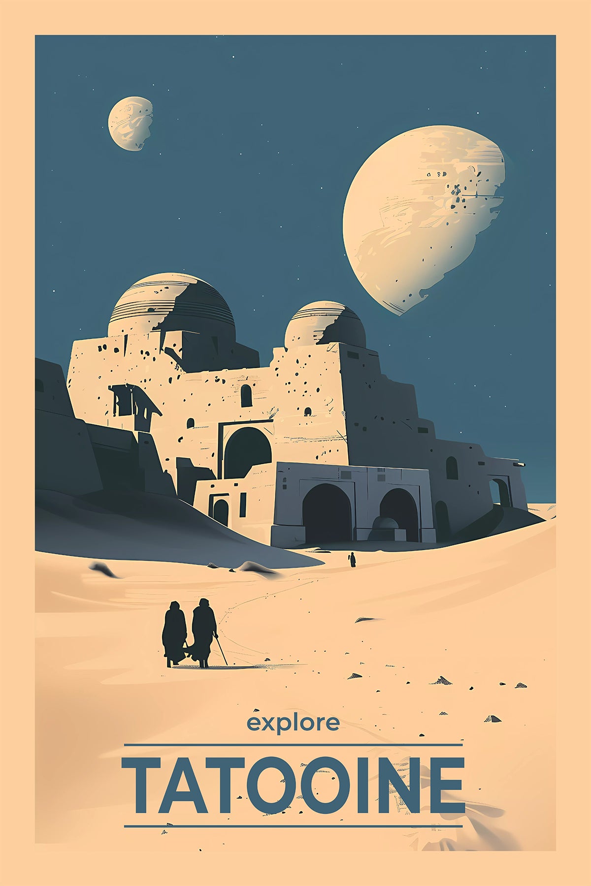 Explore Tatooine Poster – Retro Sci-Fi Travel Print