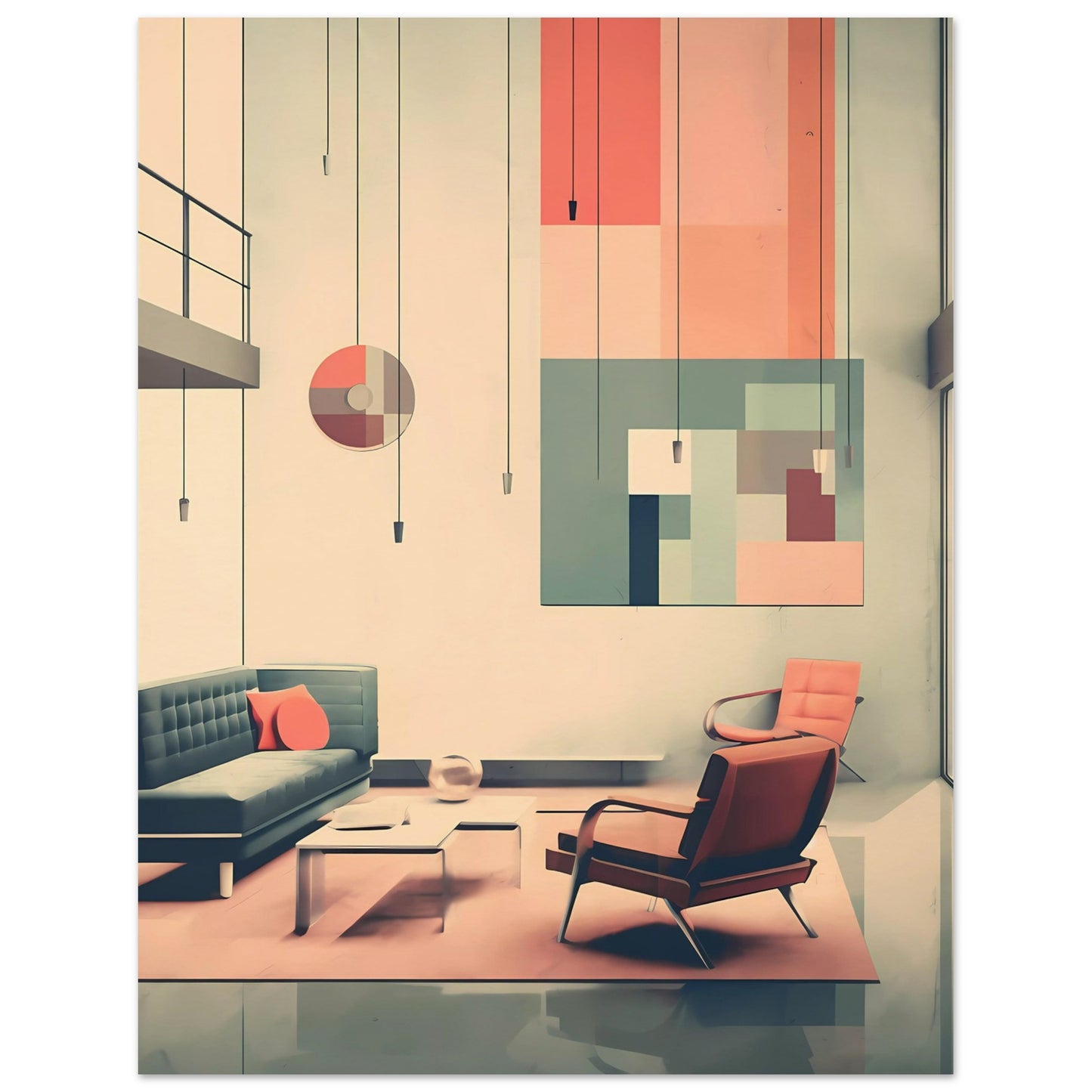 Mid-century Modern Interior Illustration