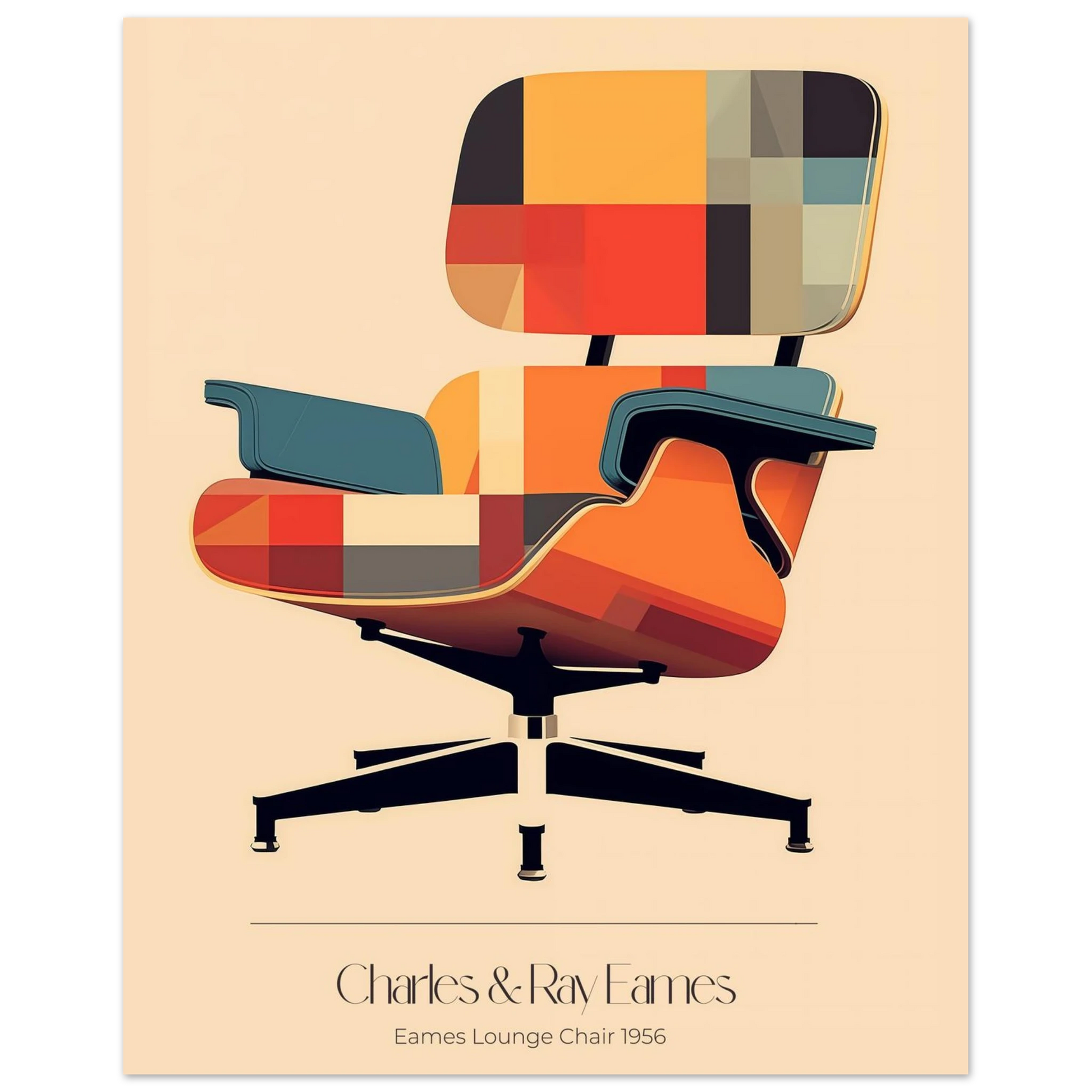 Charles & Ray Eames Lounge Chair Poster – Mid-Century Modern Charles & Ray Eames Lounge Chair Poster – Mid-Century Modern