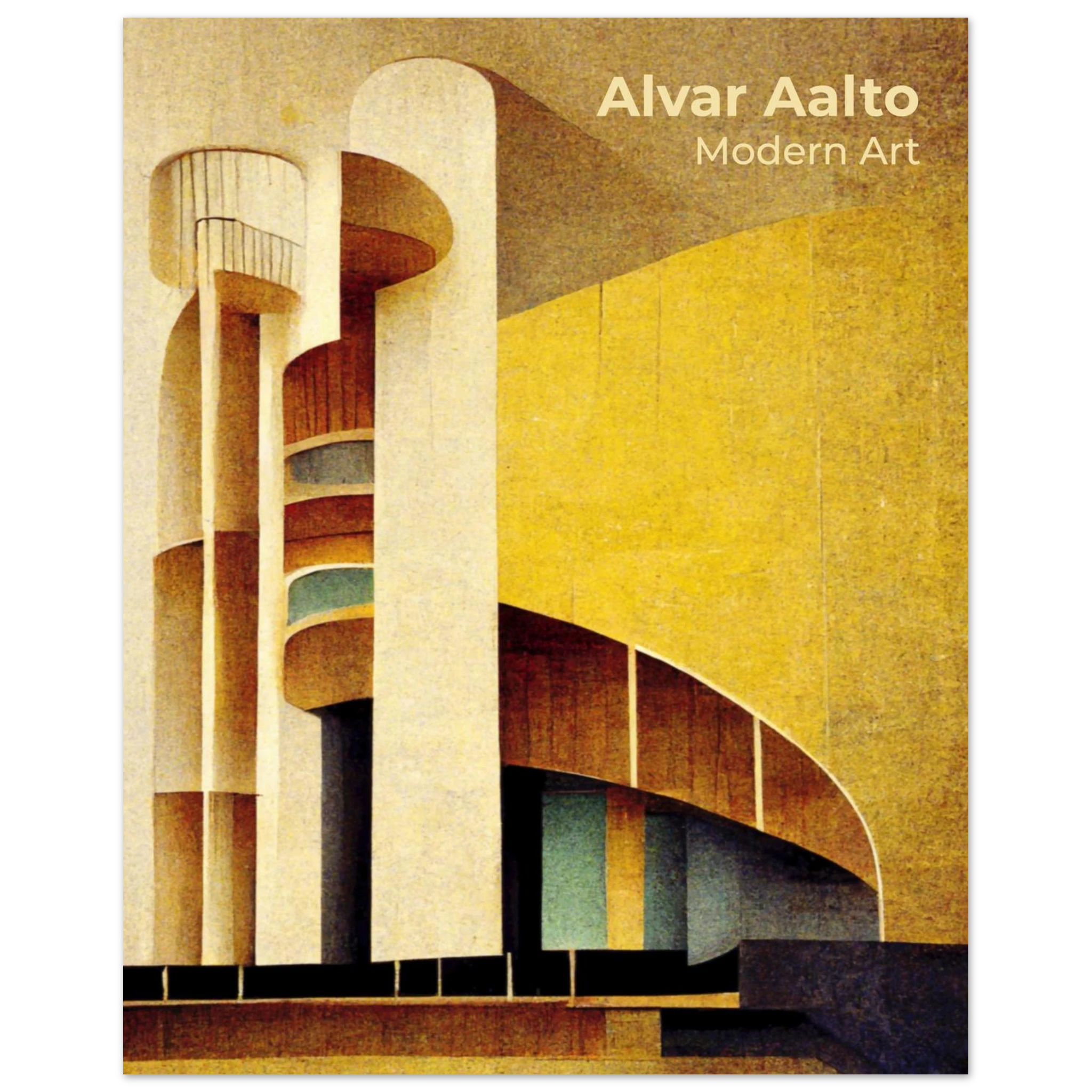 Alvar Ink Alvar Aalto Architecture Wall Art – Curved Modernist Design ...
