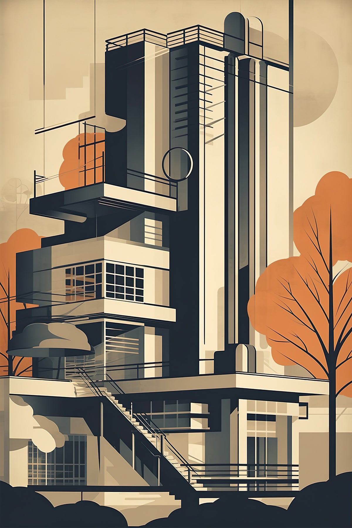 Bauhaus Architecture - Fictional illustration I