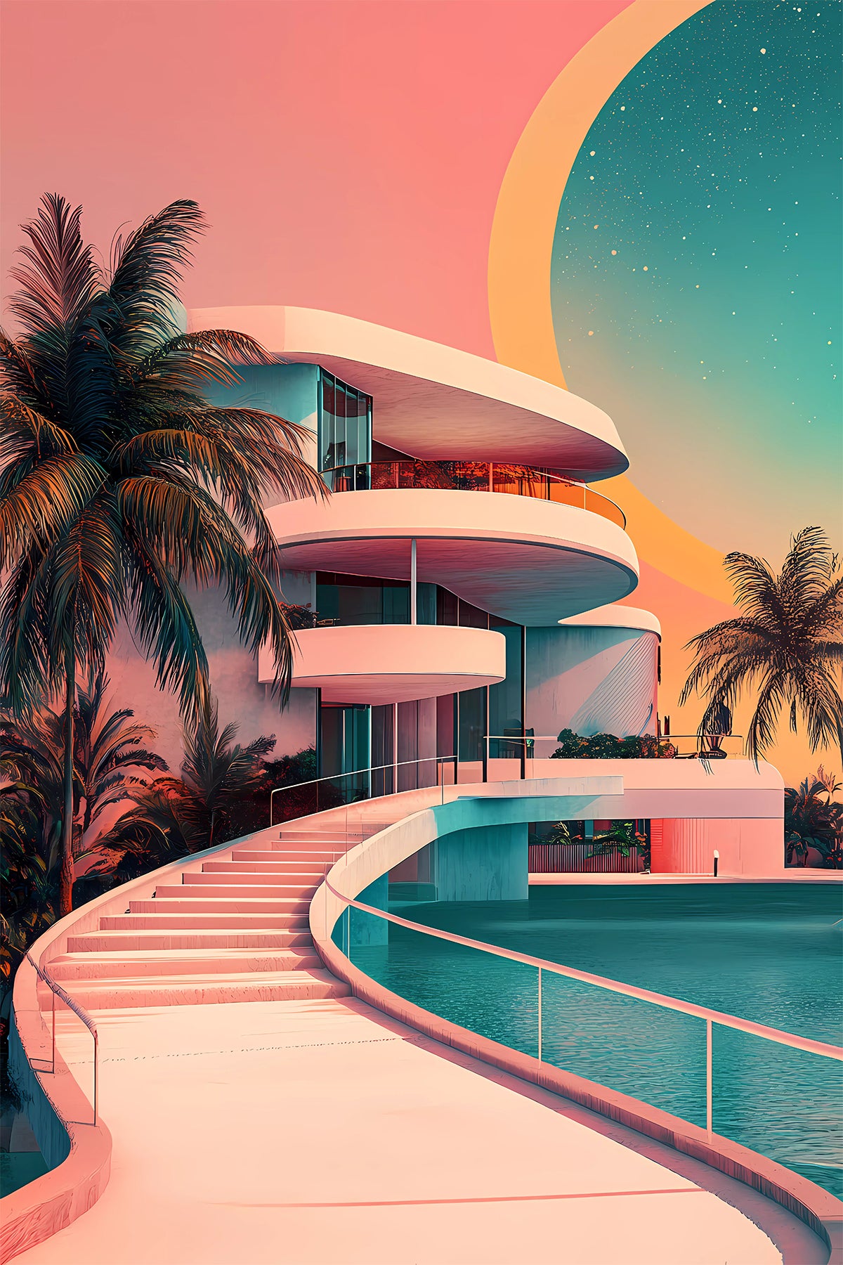 Dreamy Retro Futuristic Architecture