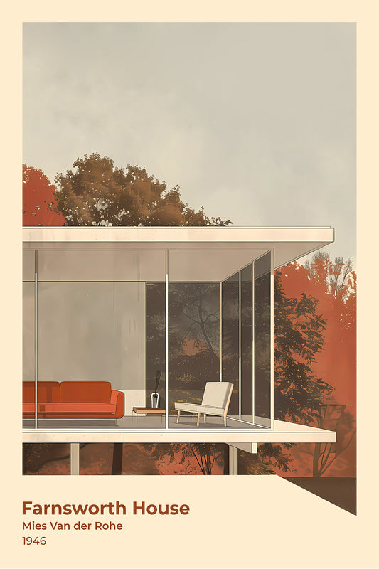 Farnsworth House Modern Architecture Poster Art Print