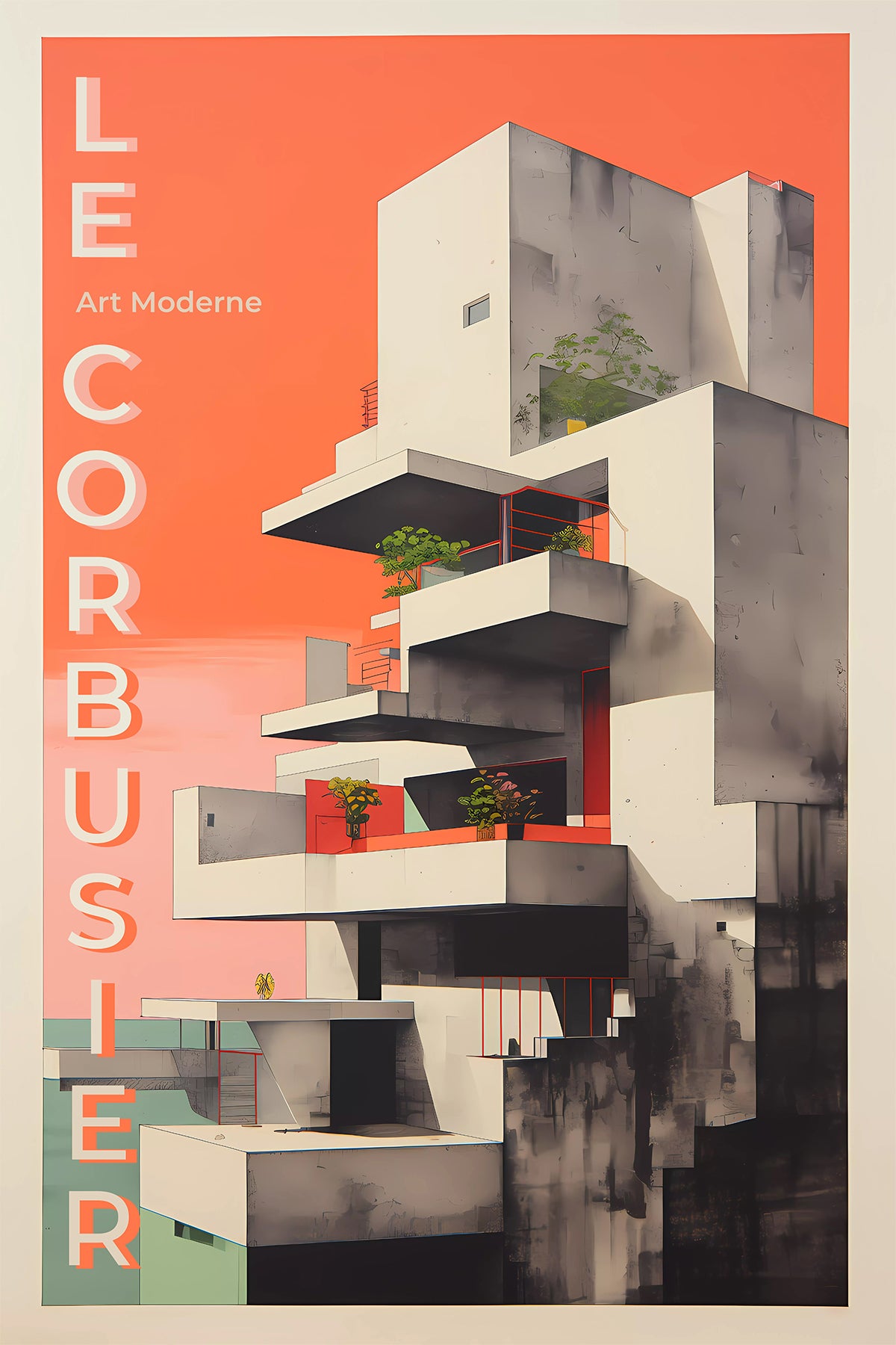 Le Corbusier inspired Modern Art Print