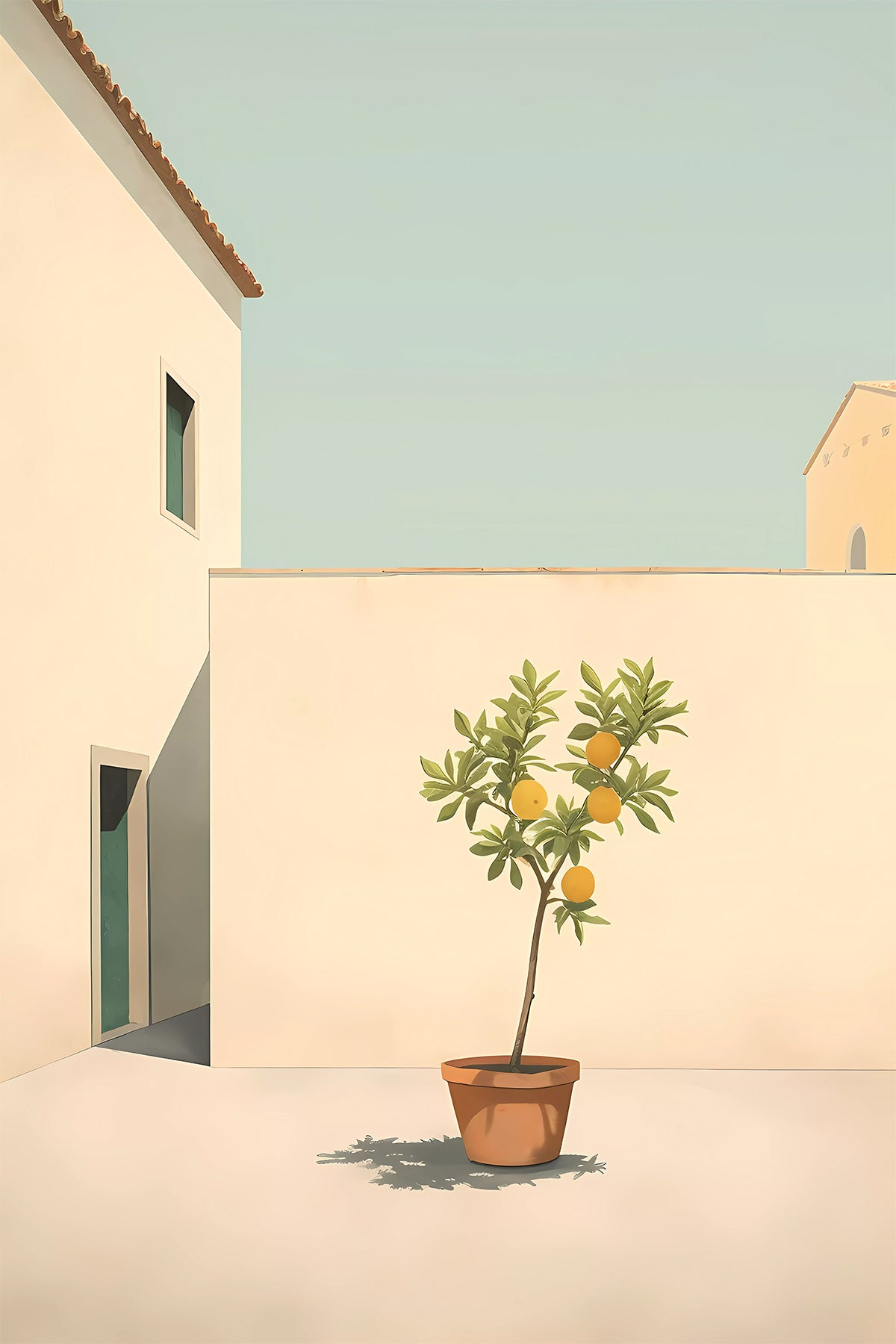 Minimalist detail of a Mediterranean Old Town