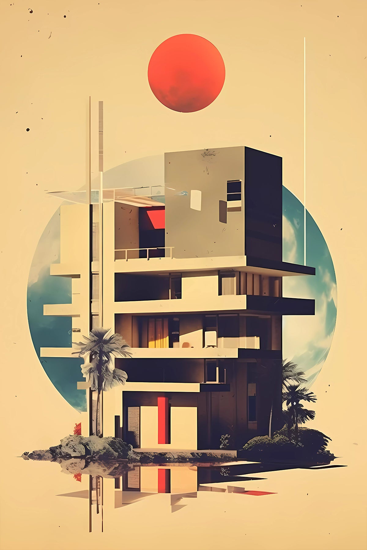 Modern Architecture illustration - Vintage illustration