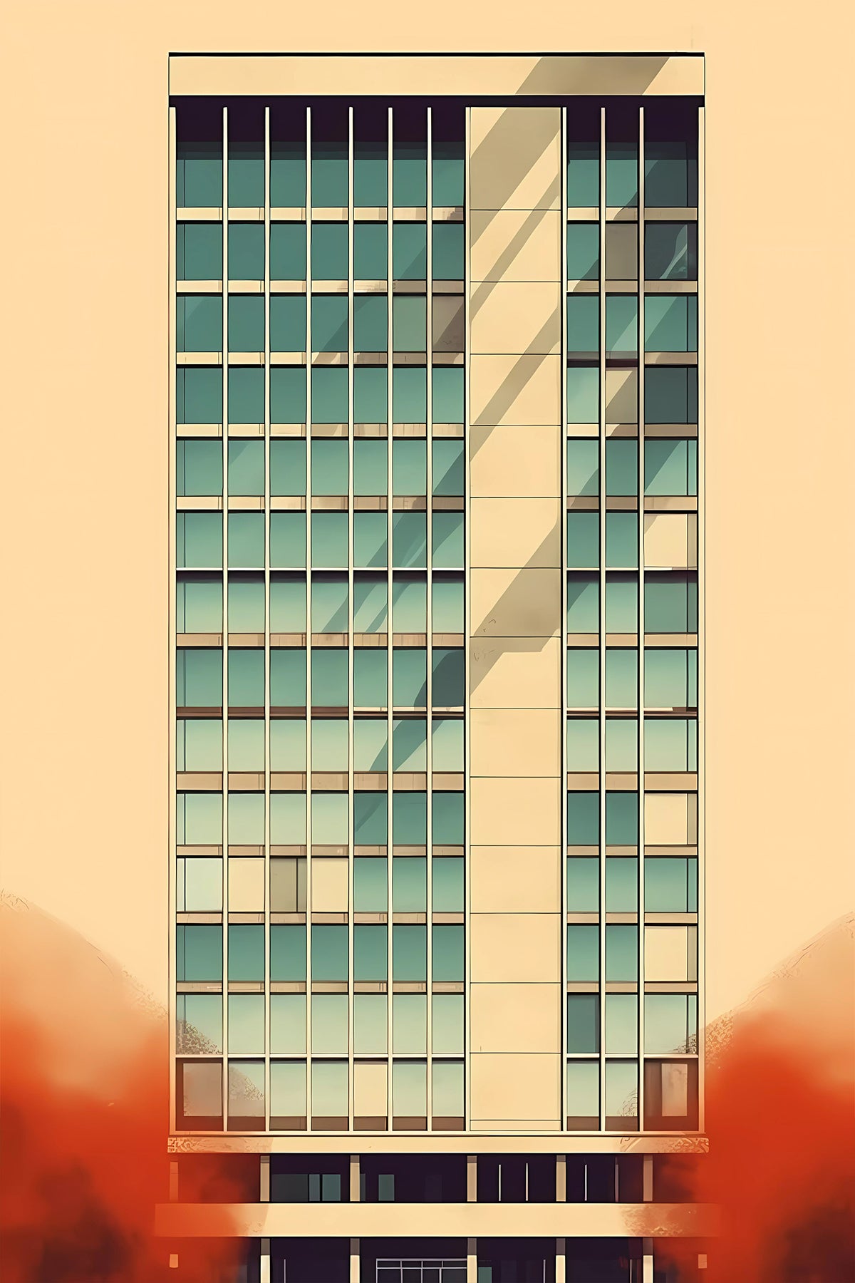 Modern Architecture front elevation art print