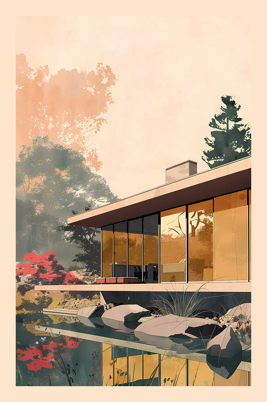 Modern Architecture Fictional House - Mid-Century