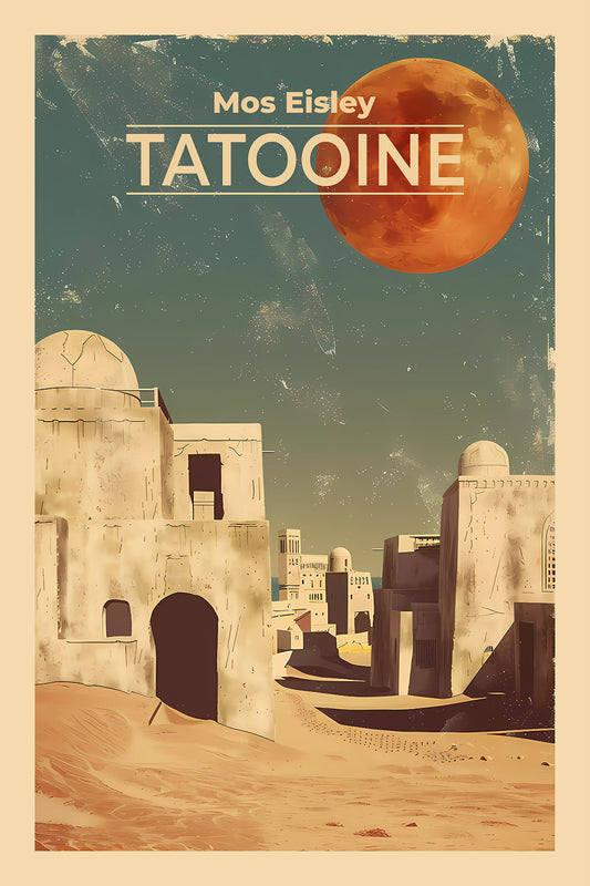 Mos Eisley Tatooine Vintage Travel Poster - Star Wars Art Print