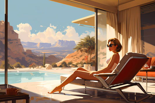 Palm Springs Poolside 1960s illustration I