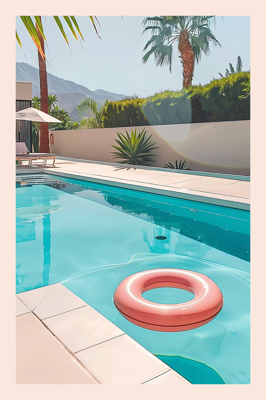 Palm Springs vintage poolside Art Print