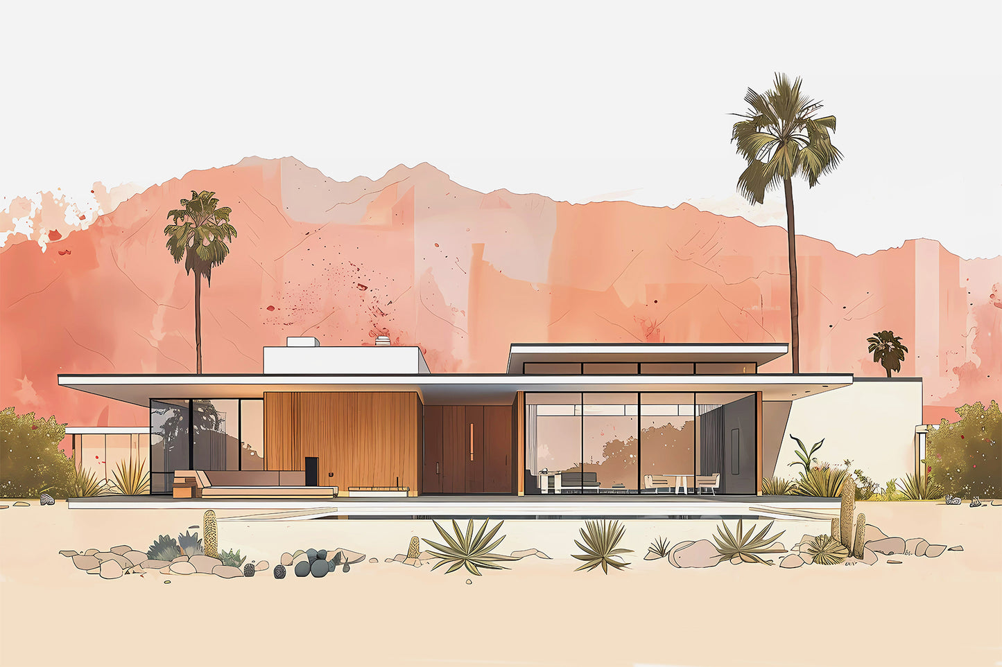 Palm Springs Mid-century Modern Cross Section Art Print