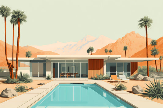 Palm Springs Mid-century modern house poolside