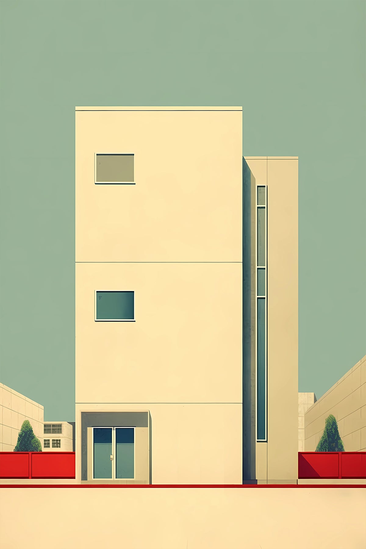 Mid-Century Minimalist Architecture illustration II