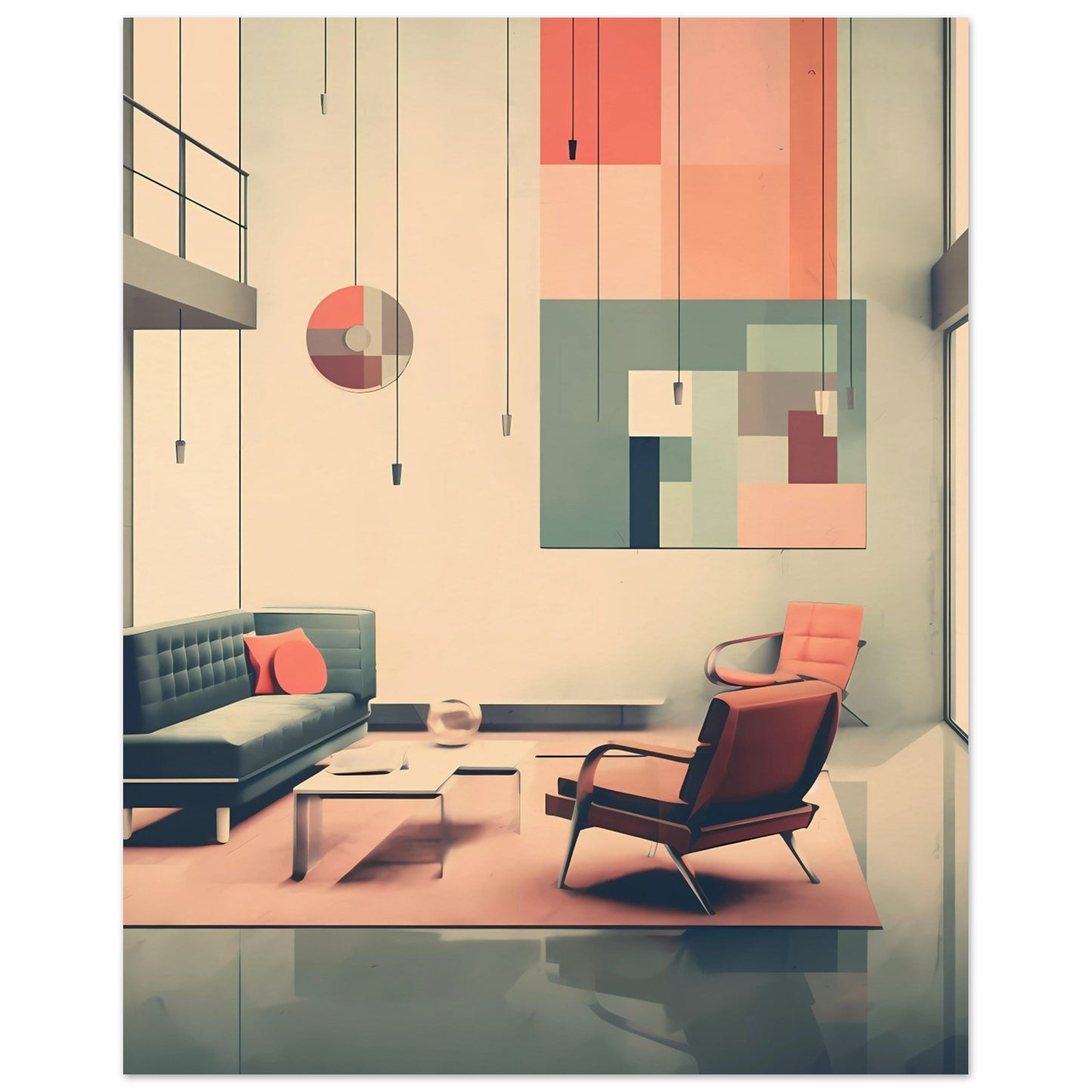 Mid-century Modern Interior Illustration