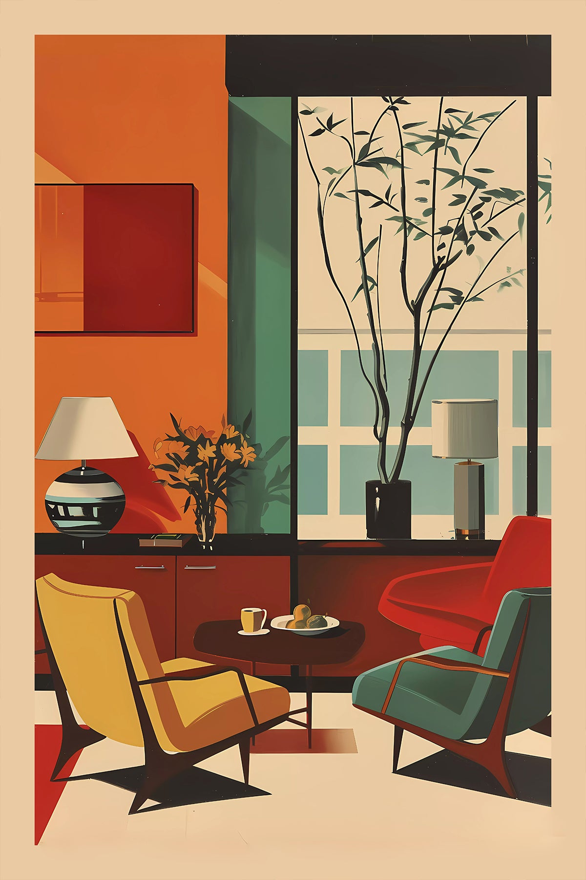 Mid-Century Modern Interior Illustration nº13