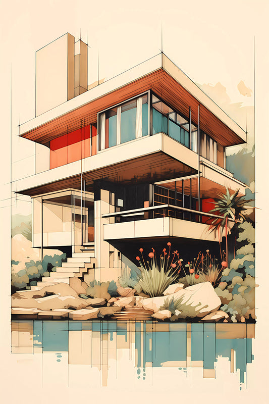 Modernist Architecture - Fictional Facede Art Print nº23