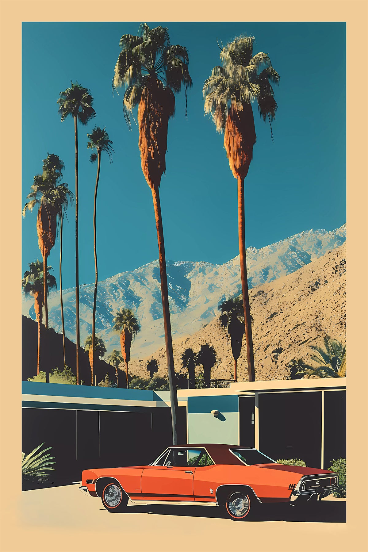 Retro Palm Springs - Mid-Century Modern architecture Art Print