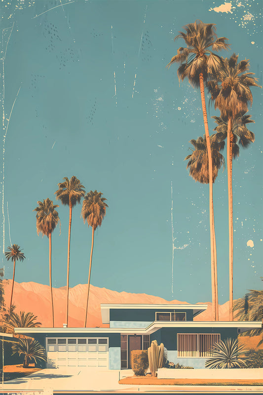 Palm Springs Vintage Style Art Print